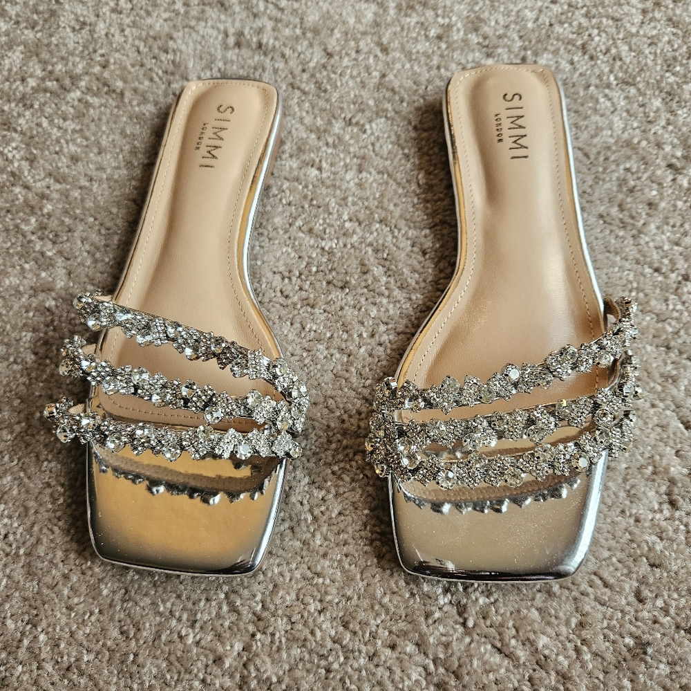 Silver Embellished Women's Sandals